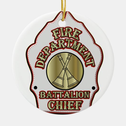 Battalion Chief Shield Design Keramisch Ornament (Voorkant)