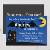 Batte de nuit et invitation noirs de partie de (Devant / Derrière)