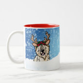 Batte Terrier Reindeer Christmas Mug (Gauche)