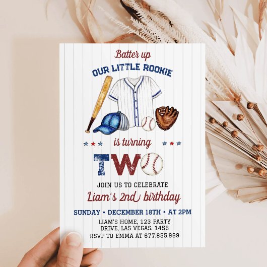 Batte Up Baseball Boy Invitation Anniversaire