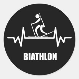 Battement de Coeur Biathlon Ronde Sticker