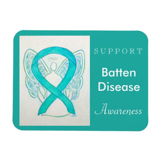 Batten Disease Awareness Ribbon Angel Magnet Magneet (Horizontaal)