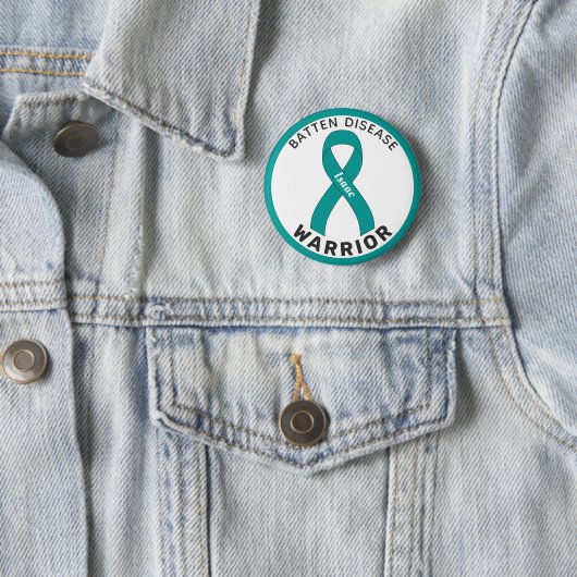 Batten Disease Warrior Ribbon Witte Button (In situ)