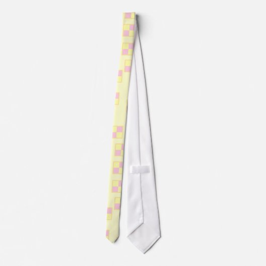 Battenburg Cake Pattern. Roze en geel. Stropdas (Achterkant)