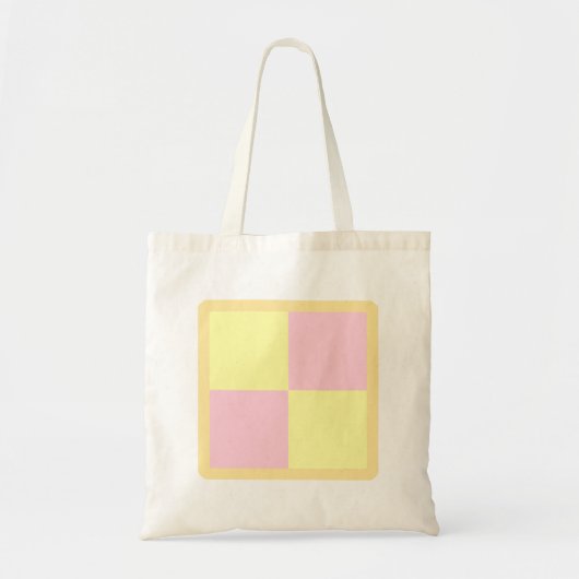 Battenburg Cake. Roze en geel. Tote Bag (Voorkant)