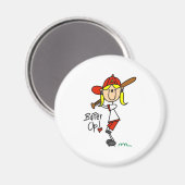 Batter ! Aimant de la figure de bâton de softball (Recto/Verso)