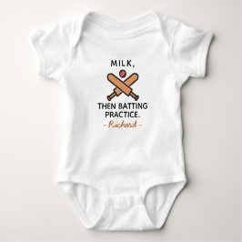 Batter Baby Shower Milk Then Batting Cricket Romper
