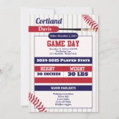 Batter Honkbal Kaart 1e Verjaardag Uitnodigen (Achterkant)