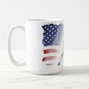 Batter omhoog! - Baseball Player en USA Flag Koffiemok