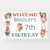 Batter omhoog! Baseball Sportjongens Birthday Spandoek (Horizontaal)