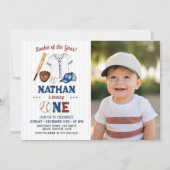 Batter Up Baseball 1er Invitation anniversaire (Devant)