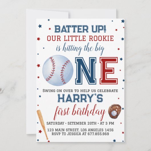 Batter-up Baseball, uitnodiging van 1 september (Voorkant)