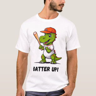 Batter up Dino spelen honkbal T-shirt