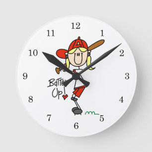 Batter Up Meisjes honkbal T-shirts en cadeaus Ronde Klok