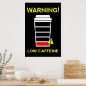 Batterie basse caféine, affiche de café, noir (Cuisine)