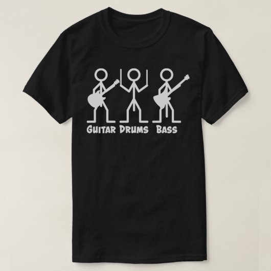 Batterie de guitare basse (blanc) T-shirt (Design devant)
