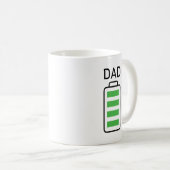 Batterie Full Dad Mug - Cadeau pour papa, grand-pè (Devant droit)