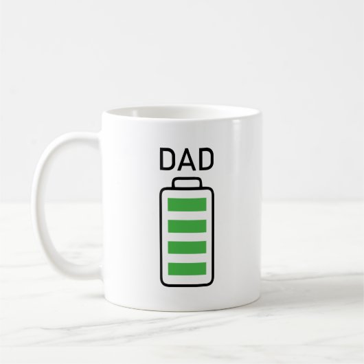 Batterie Full Dad Mug - Cadeau pour papa, grand-pè (Gauche)
