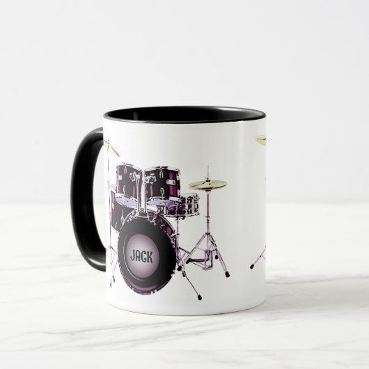 Batterie Mug avec ýour texte (Devant gauche)