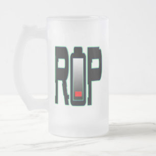 Batterie RIP en verre givrée Mug