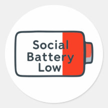 Batterie sociale basse - Sticker pour ordinateur p