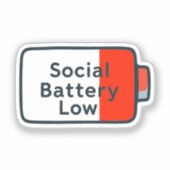 Batterie sociale basse - Sticker pour ordinateur p (Recto)