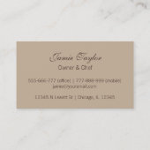 Batteries de cuisine de chef, cartes de visite de (Dos)