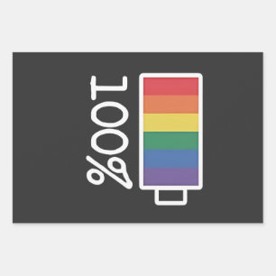 Batterij 100% Gay Funny LGBT Pride Maand Gelijkhei Inpakpapier Vel