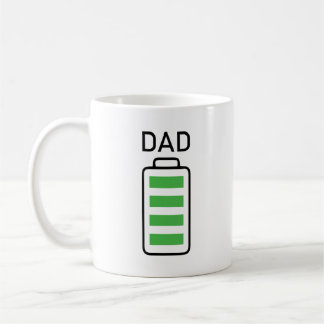 Batterij Full Dad Mok - Cadeau voor papa, opa