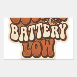 Batterij laag Retro Sticker   Grappige Aesthetisch