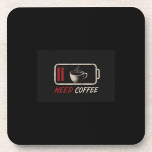Batterij leeg, koffie nodig – bier onderzetter