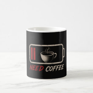 Batterij leeg, koffie nodig – koffiemok
