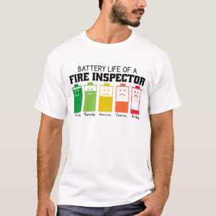 Batterijduur van een brandverificateur t-shirt