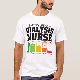 Batterijduur van een dialyseprogramma t-shirt