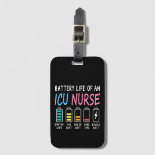 Batterijduur van een ICU-verpleegkundige humor gra Bagagelabel