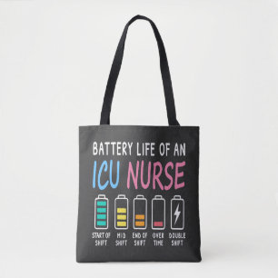 Batterijduur van een ICU-verpleegkundige humor gra Draagtas