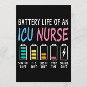 Batterijduur van een ICU-verpleegster humor chart Kaart