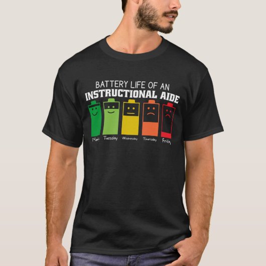 Batterijduur van een instructiehulpmiddel t-shirt (Voorkant)