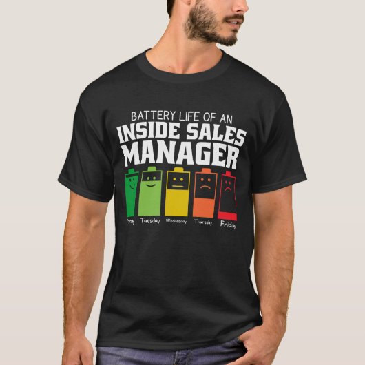 Batterijduur van een interne verkoopmanager t-shirt (Voorkant)