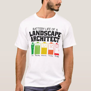 Batterijduur van een landschapsarchitect t-shirt
