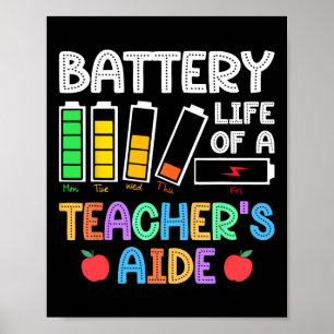 Batterijduur van een leraar assistent instant para poster