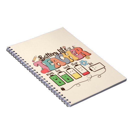 Batterijduur van een leraar – Relatable Educator Notitieboek (Rechterzijde)