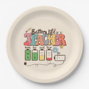 Batterijduur van een leraar – Relatable Educator Papieren Bordje