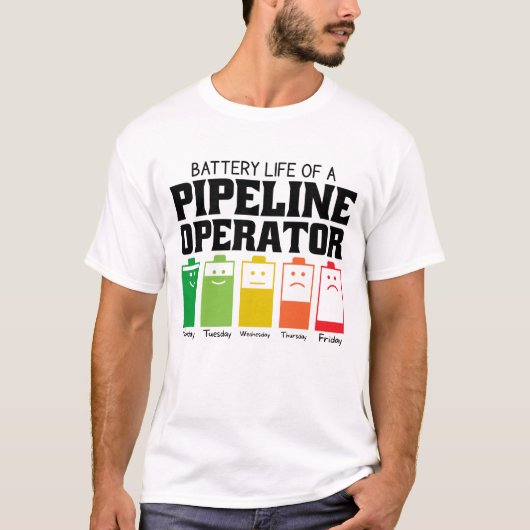 Batterijduur van een pijpleidingexploitant t-shirt (Voorkant)