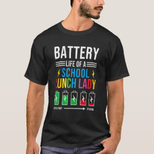 Batterijduur van een schoolplein met kafeteria-wor t-shirt