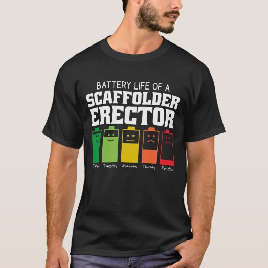 Batterijduur van een steigermonteur t-shirt (Voorkant)