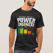 Batterijduur van een stroomtechnicus t-shirt (Voorkant)