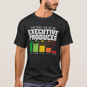 Batterijduur van een uitvoerend producent t-shirt
