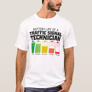 Batterijduur van een verkeerslichttechnicus t-shirt