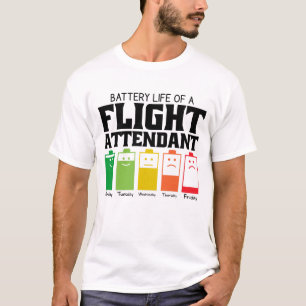 Batterijduur van een vlucht t-shirt